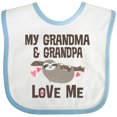 thumbnail image 3 of Inktastic Grandma and Grandpa Love Me Sloth Girls Baby Bib, 3 of 4