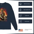 thumbnail image 6 of Apocalypse Reaper Long Sleeve T-shirt Fantasy Skeleton Knight with a Sword Medieval Legendary Creature Dragon Wizard, 6 of 7