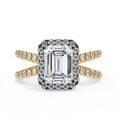 thumbnail image 2 of IGI Certified Lab Grown Diamond Engagement Ring | Center 8x6mm Emerald Cut Split Shank Halo Solitaire Wedding Anniversary Rings For Women 14k Yellow Gold | F-G, VS-SI Quality (2.15 Ctw) Ring Size-4.5, 2 of 7