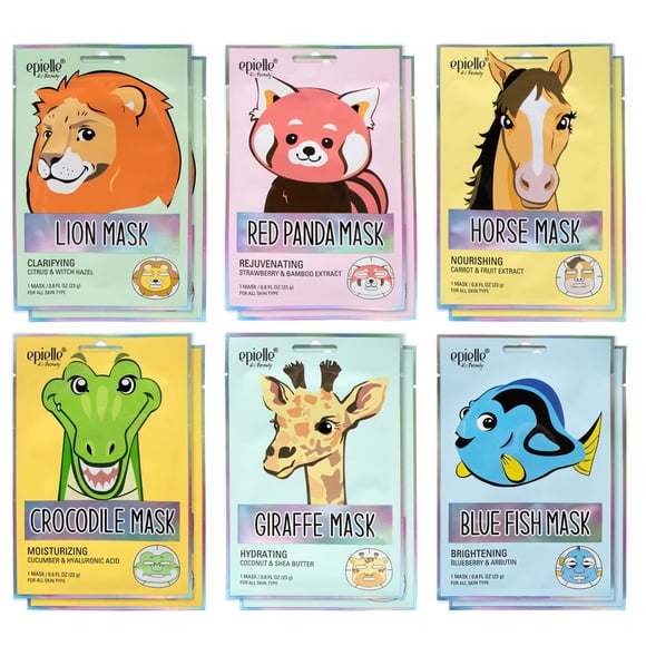Mascarillas Epielle Animal Spa para todo tipo de piel (12 paquetes)