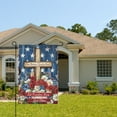 thumbnail image 2 of AMHNF One Nation Under God Let Freedom Ring Linen Garden Flag 12x18 inch, Memorial Day Independence Day Yard Flag for Spring Summer Home Outdoor Garden Decoration, 2 of 5