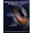 thumbnail image 6 of Cordless Iron for Clothes, 1550W 2-In-1 Cordless/Corded Steam Iron Rapid Heating, Ceramic Soleplate, 3-Way Auto-Off, Self-Cleaning, 12.85oz Water Tank Ironing Clothes for Home,, 6 of 8