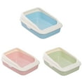 thumbnail image 2 of Cat Litter Box Splashproof Open Top Pet Litter Pan Kitten Potty Box for Indoor, 2 of 10