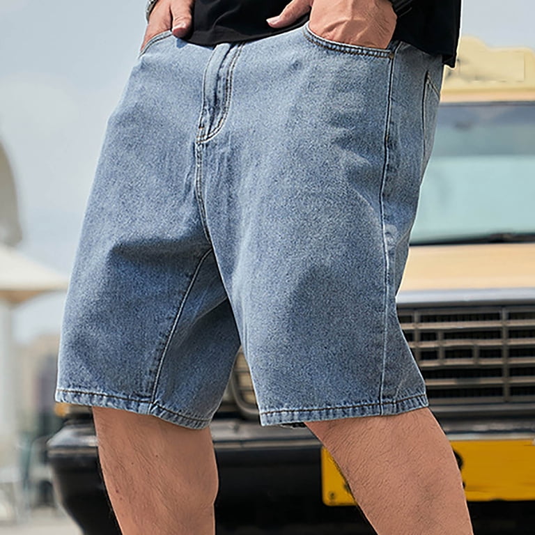 mens denim dress shorts AE Jean Short Men's Light Destroy Wash 44