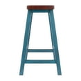 thumbnail image 3 of Satori Saddle Seat Counter Stool, Rustic Teal and Walnut, 3 of 4