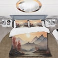 thumbnail image 2 of Designart "Sunset in the African Serengeti II" Landscapes Bedding Covert Set - Africa Yellow Traditional Bed Set With 2 Shams, 2 of 6