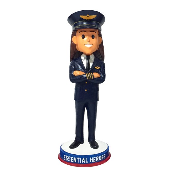 Pilot Air Traffic Controller Airport Essential Heroes Bobblehead Female Light
