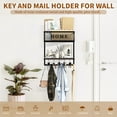thumbnail image 2 of Mail and Key Holder Wall Mount, Entryway Wall Organizer for Keyholder, Metal Key Hanger with Mail Organizer Basket, 4 In 1 Key Rack with Wooden Shelf and 11 Hooks for Home Decor, 2 of 7
