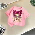 thumbnail image 2 of WEIYLL 2 Pack T-Shirts for Girls Cute Cartoon Print Crew Neck Short Sleeve Summer Casual Child Tee Tops for 5-6 Years, 2 of 4