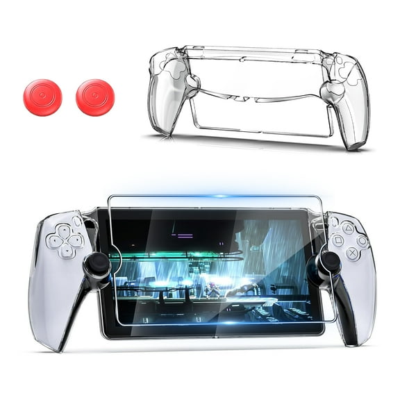 TSV Clear Protective Cover Case Fit for PlayStation Portal Remote Player with Screen Protector