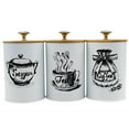 thumbnail image 3 of Abbracc 3Pcs Coffee Tea Sugar Containers Set Kitchen Canisters Set Iron Decor Organizer White, 3 of 9