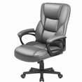 thumbnail image 5 of Furmax High-back Executive Office Chair with Lumbar Support Height Adjustable Swivel PU Leather Chair, Gray, 5 of 7