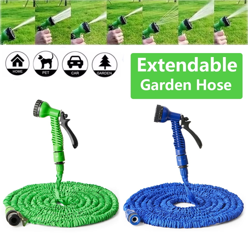 Spray Nozzle USA 25-200FT Expanding Flexible Expandable Garden Water Hose Pipe 