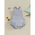 thumbnail image 2 of Bslissey Newborn Baby Girls Casual Sleeveless Romper Plaid Pattern Print Overalls Jumpsuit Infant Toddler Cute Clothes Bodysuit 3M 6M 9M 12M 18M 24M, 2 of 7