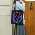 thumbnail image 5 of GOSMITH Colored Fish Portable Tote Bag 2 Pcs Canvas Tote Bags Cute Aesthetic Tote Bags with Zipper Black, 5 of 8