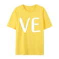 thumbnail image 3 of Hot Sale!! T-Shirts de la Saint-Valentin pour Femmes Imprimés Graphiques Mignons Léopard Cœur T-Shirts Décontractés Manches Courtes Col Rond Jaune + S, 3 of 7