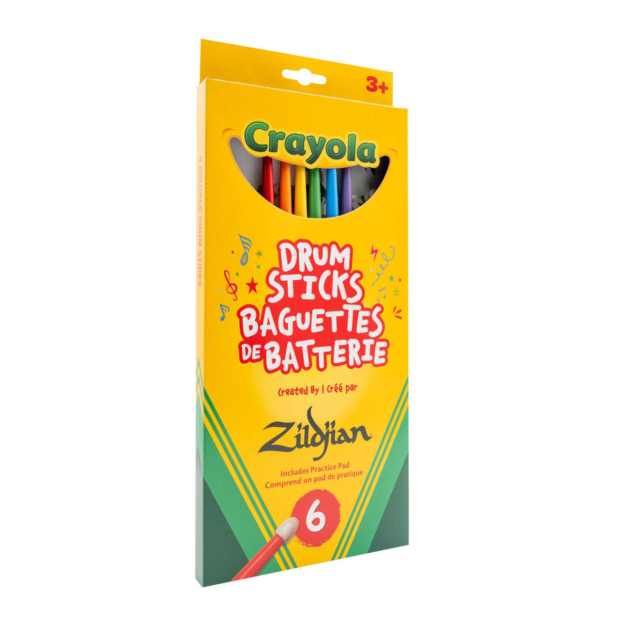 Zildjian, Kids Drumsticks Pack, 6 Pk, Crayola Colors - Walmart.com