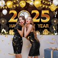 thumbnail image 3 of Fondos de feliz año nuevo 2025 en negro y dorado para fotografía, fondo de cuenta regresiva Banner de fiesta de año nuevo Accesorio de fotografía familiar para niños, 3 of 5