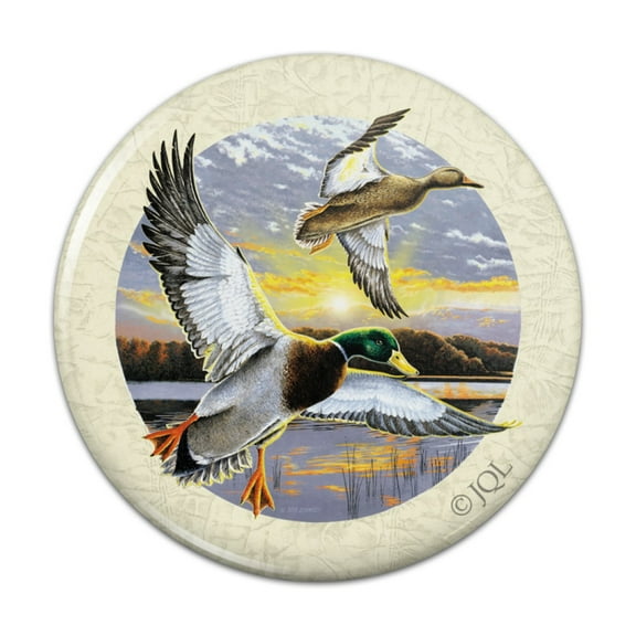 Mallard Ducks Flying Sunrise Kitchen Refrigerator Locker Button Magnet