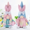 thumbnail image 4 of 11.42in Easter Decorations Faceless Gnome Plush Doll with Bunny Ears for Table Shelf Display, Spring Easter Decor Plush Gnome Figurine for Easter Decorations for Home, 4 of 5
