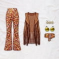 thumbnail image 4 of Conjunto de disfraz Hippie, accesorios de ropa para mujer, chaleco ligero con borlas, pantalones, diadema para puesta , carnavales y , l L Fernando Disfraces Hippies, 4 of 8