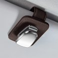 thumbnail image 1 of Clip para gafas de visera de coche - Soporte duradero para gafas de cuero sintético | Organizador de Tarjetas Seguras | Compacto 6,7x4,8x2cm | Encaja en la ranura del parasol del coche | Incluye 1, 1 of 6