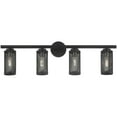 thumbnail image 4 of 35.5 inch 4 Light Black Bathroom Vanity light fixture with Black Stainless Steel Mesh Shade Shade, 4 of 7