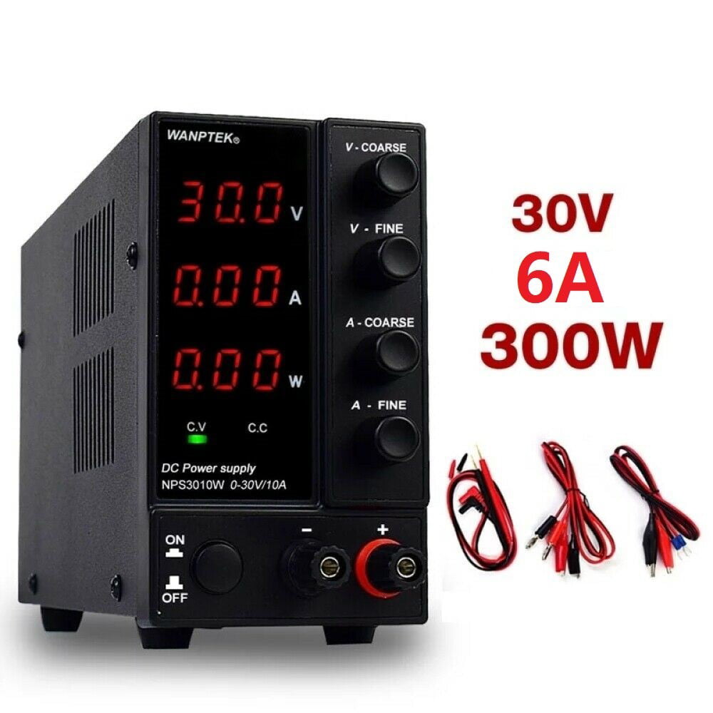 30V 10A Adjustable Variable Digital DC Regulated Power Supply Lab Grade w/ Cable 
