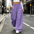 thumbnail image 6 of Khunlpohl Women's Wide Leg Sweatpant Elastic Waist Casual Loose Pants Workout Running Sports Sweatpants with Pockets, 6 of 8