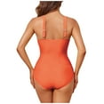 thumbnail image 6 of Fnooota Women's One-Piece Swimsuits, V Neck Sexy Sleeveless Bathing Suits Orange Size S, 6 of 7