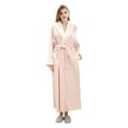 thumbnail image 1 of Pyjama en Molleton pour Femmes, Peignoir Épais en Molleton Corail à Empiècements, Robe de Chambre, Pyjama, Tenue de Nuit, avec Poche, Long Peignoir pour Femmes, 1 of 9