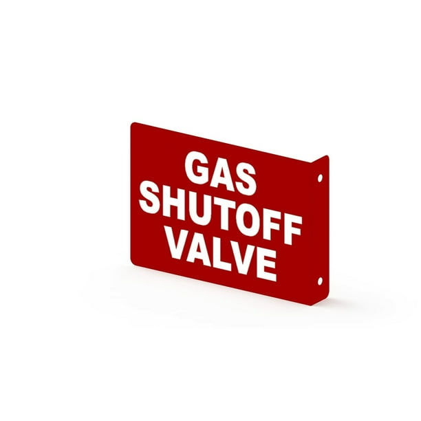 Gas Shut Off Valve Projection Sign- Gas Shut Off Valve 3D Sign (RED ...