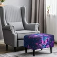 thumbnail image 2 of Xixirimido Purple Sprkling Butterfly Daisy Pattern Ottoman Cover Stretch Rectangular Footstool Slipcover with Nonslip Elastic Base, Universal Fit for Storage Ottomans & Ottoman Footrests, Large, 2 of 7