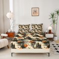 thumbnail image 2 of Manfei Thanksgiving Print Fitted Sheet Full,Ghost And Pumpkin Halloween Bed Set,3pcs,1 Fitted Sheet and 2 Pillowcases, 2 of 6