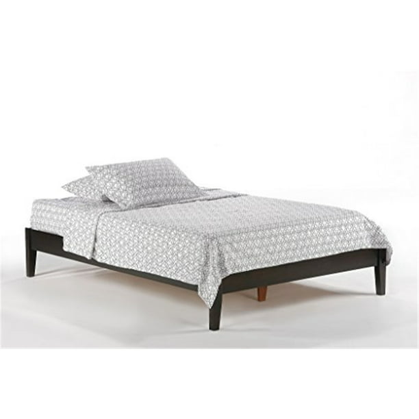 Platform Bed In Chocolate Finish, Bed Frame No Headboard Full