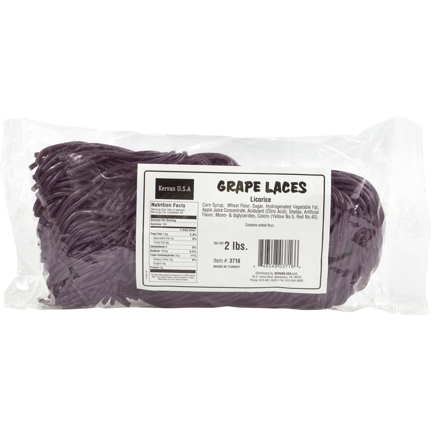 Kervan Grape Laces Licorice, 2 lbs by Kervan