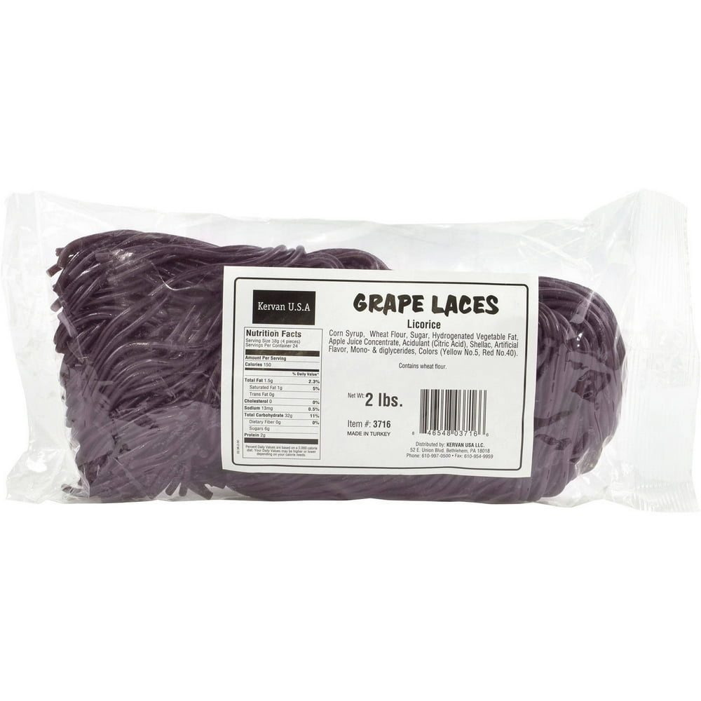Kervan Grape Laces Licorice, 2 lbs