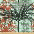 thumbnail image 2 of Ambesonne Tropical Fabric by the Yard Upholstery, Palm Trees Fashion Art, 10 Yards, Dark Salmon and Pale Grey, 2 of 5