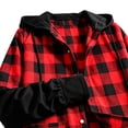 thumbnail image 4 of Snorda Plaid Long Sleeve Shirts for Men Fahshion Hooded Button Up Shirt Jacket with Pockets Casual Soft Loose Comfy Lightweight Shirts for Fall Winter Daily Layering Wear, 4 of 5