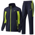 thumbnail image 6 of Handshe Men's Solid Color Tracksuit Set, Full-Zip Jacket with Pockets and Elastic Cuffs, Comfortable Sportswear for Gym and Daily Wear, 6 of 9