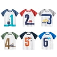 thumbnail image 2 of Summer Kids Cartoon Print T-Shirts Unisex Crew Neck Short Sleeve Tops 6 Pack,1-6Y, 2 of 12