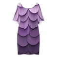 thumbnail image 3 of Abstract Vector Purple Disc Women's Off The Shoulder Ruffles Summer Wedding Guest Loose Casual Party Beach Dress, 3 of 9