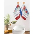thumbnail image 2 of Independence Day Dish Towels Set, Waffle Weave Kitchen Towels 2 Pieces, Star Stripe Flag Eucalyptus Red Blue Microfiber Hair Face Bath Tea Towel Absorbent Quick Drying Cleaning Dish Cloths, 12"x12", 2 of 7