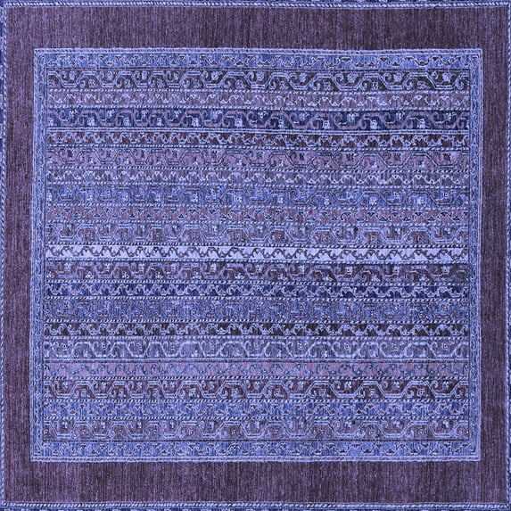 Ahgly Company Indoor Square Abstract Blue Modern Area Rugs, 6' Square