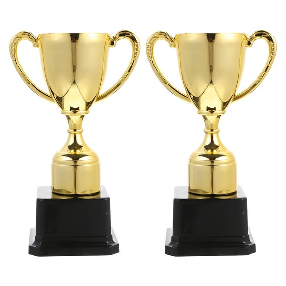 2pcs Gold Award Trophies Kid Plastic Trophies Gold Trophies for Party Favors