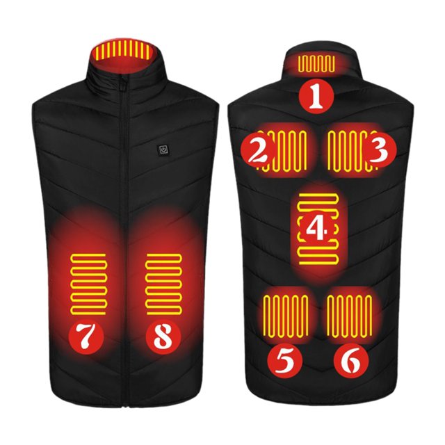 Heated Vest for Women and Men with Stand Collar Intelligent Temperature Control Winter Warm Jacket Outerwear