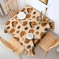 thumbnail image 2 of Halloween Cat and Pumpkin Pattern Square Tablecloth,Waterproof Square Table Cover,Wipeable Spillproof Washable Table Cover for Home Kitchen Party Decor 42"X42"(107x107cm), 2 of 6
