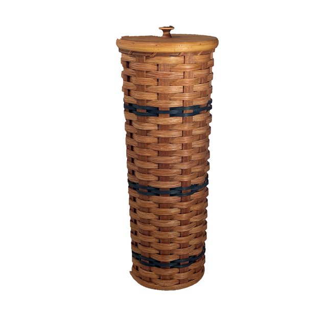 Amish Baskets and Beyond Oak Stain Free Standing 5 Roll Toilet Paper