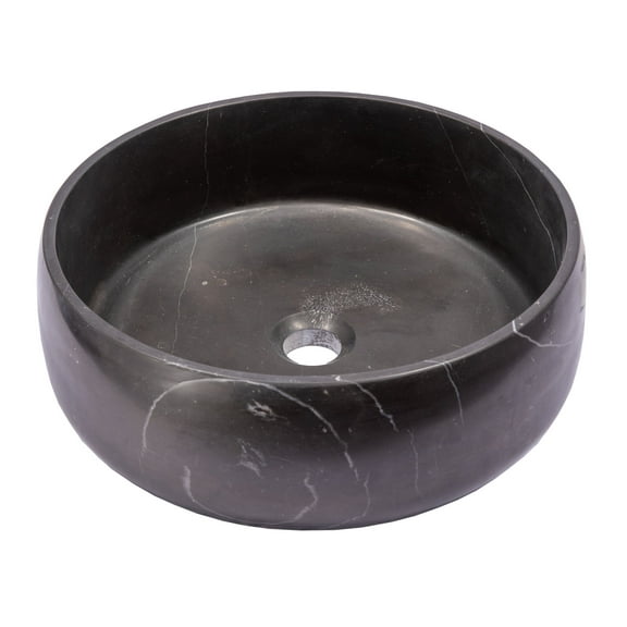 Rounded Vessel Sink in Nero Marquino Marble