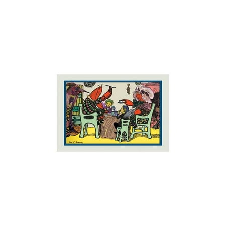 Having Cake Mr. Caterpillar Crab And Dame Crabby Print (Unframed Paper Print (Best Crab Cakes For Sale)